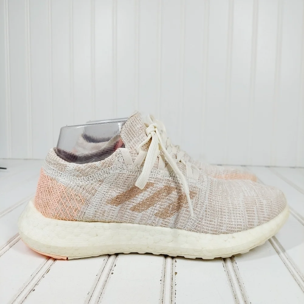 adidas Pureboost Go Gray Orange Athleisure Running Sneakers A66